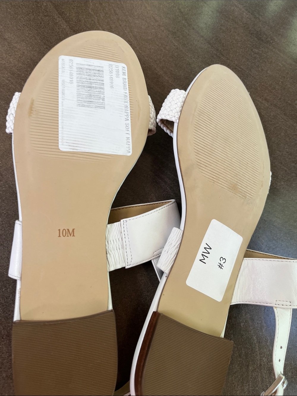Talbots White Braided Strap Slingback Sandals - Picture 4 of 4